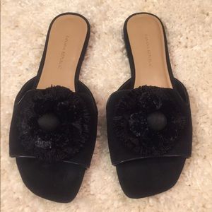 Banana Republic black suede slides